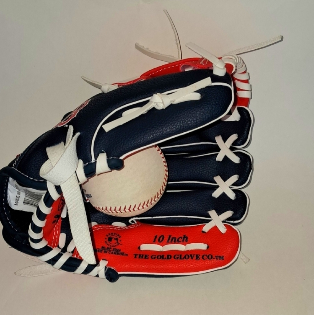Red Sox Youth Baseball 10 Inch Mitt Boston Rawlings Red Navy White Right Hand - Picture 6 of 11